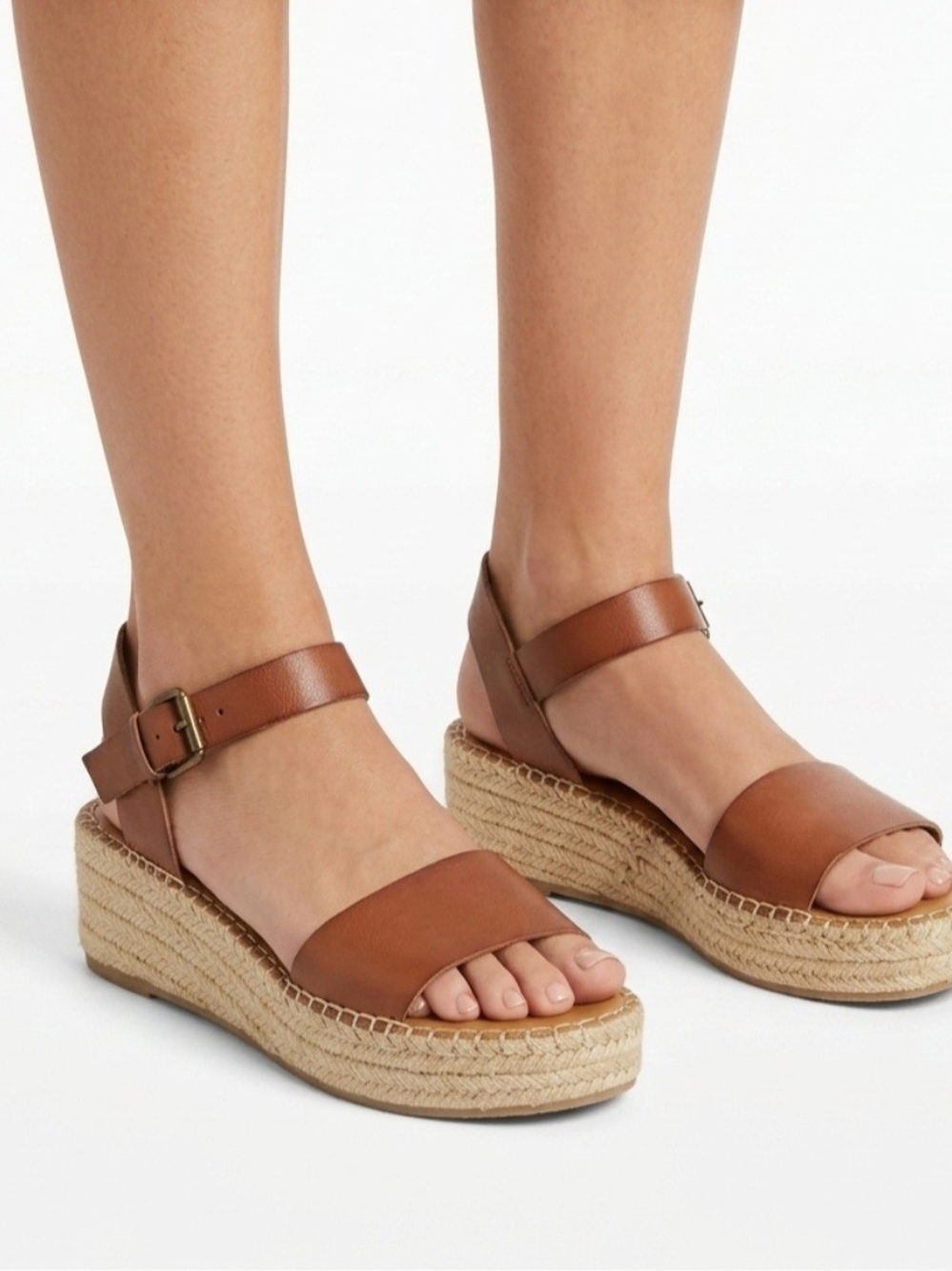 ( OFFER $15)Woven Platform Espadrille Sandals in Tan